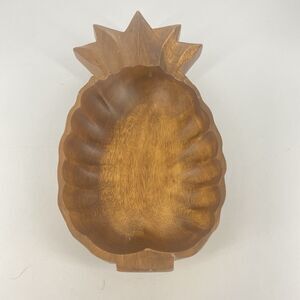 Monkey Pod Wood Pineapple Bowl 13” Tiki Serving Bowl Solid Wood